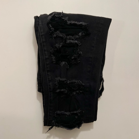 American Eagle High Rise Skinny Jeans Black - Picture 3 of 4